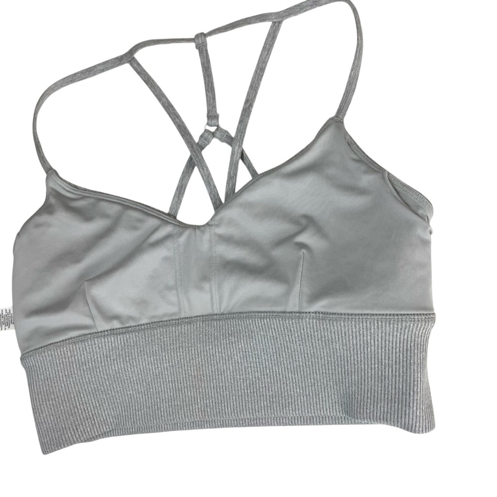 alo Yoga Soft Lavish Bra Zinc Heather Gray - Picture 10 of 14